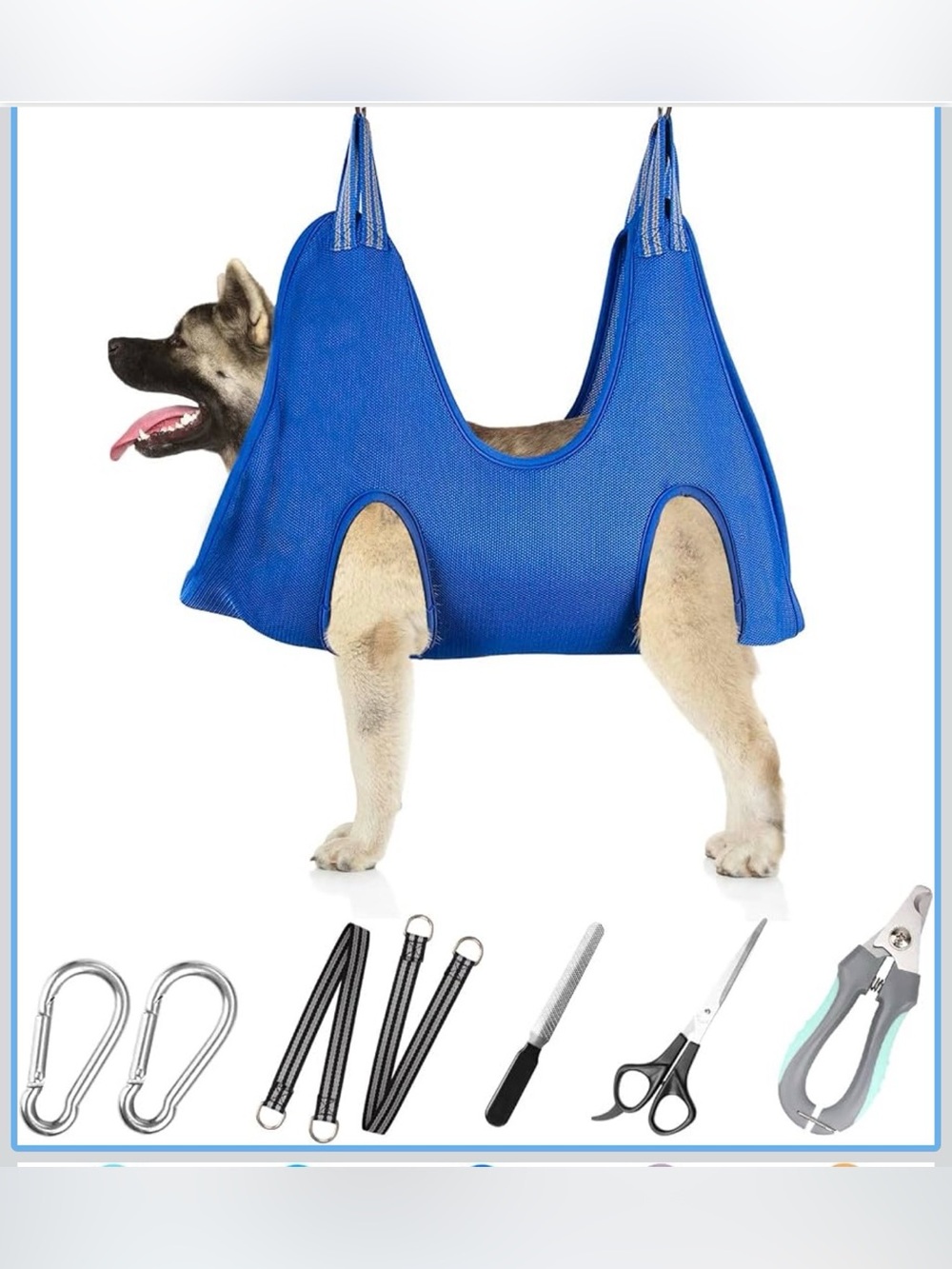 NEW Ateson Blue Dog Lifting Pet Grooming Hammock Sling for Pets S